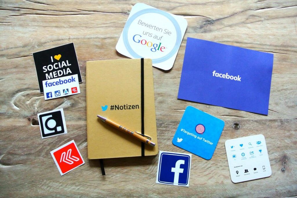 Social media flyers on the table